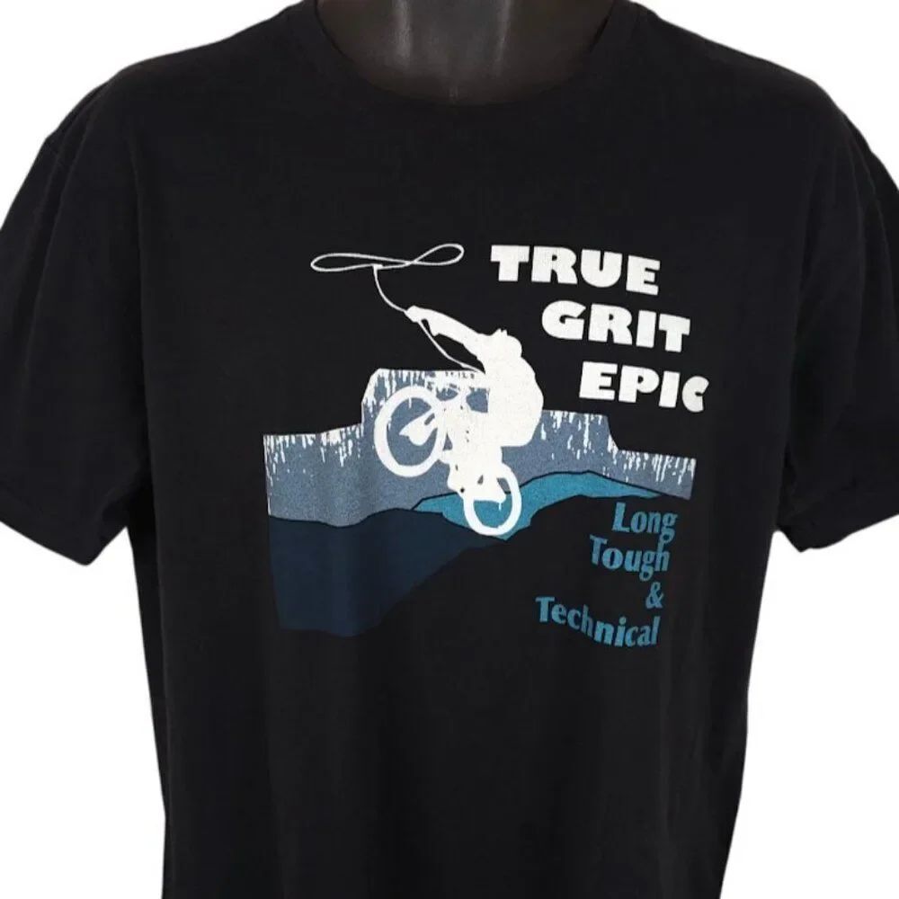 True Grit Epic T Shirt Mens Size Large Black MTB Race Mountain Biking Utah